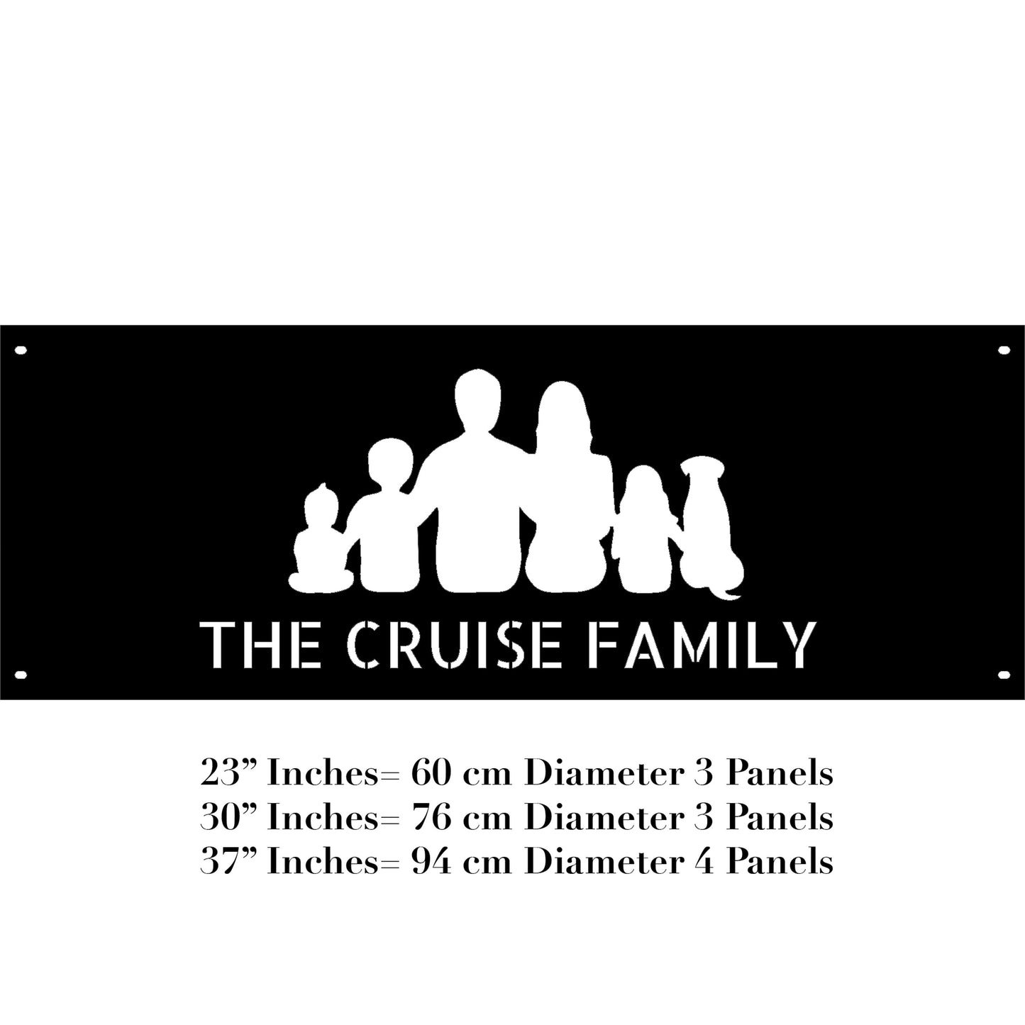 Family Gift Custom Fire Pit Ring, Gift for Parents, Unique Family Silhouette Mom, Dad, Kids, and Pets All Can Be Add on and off