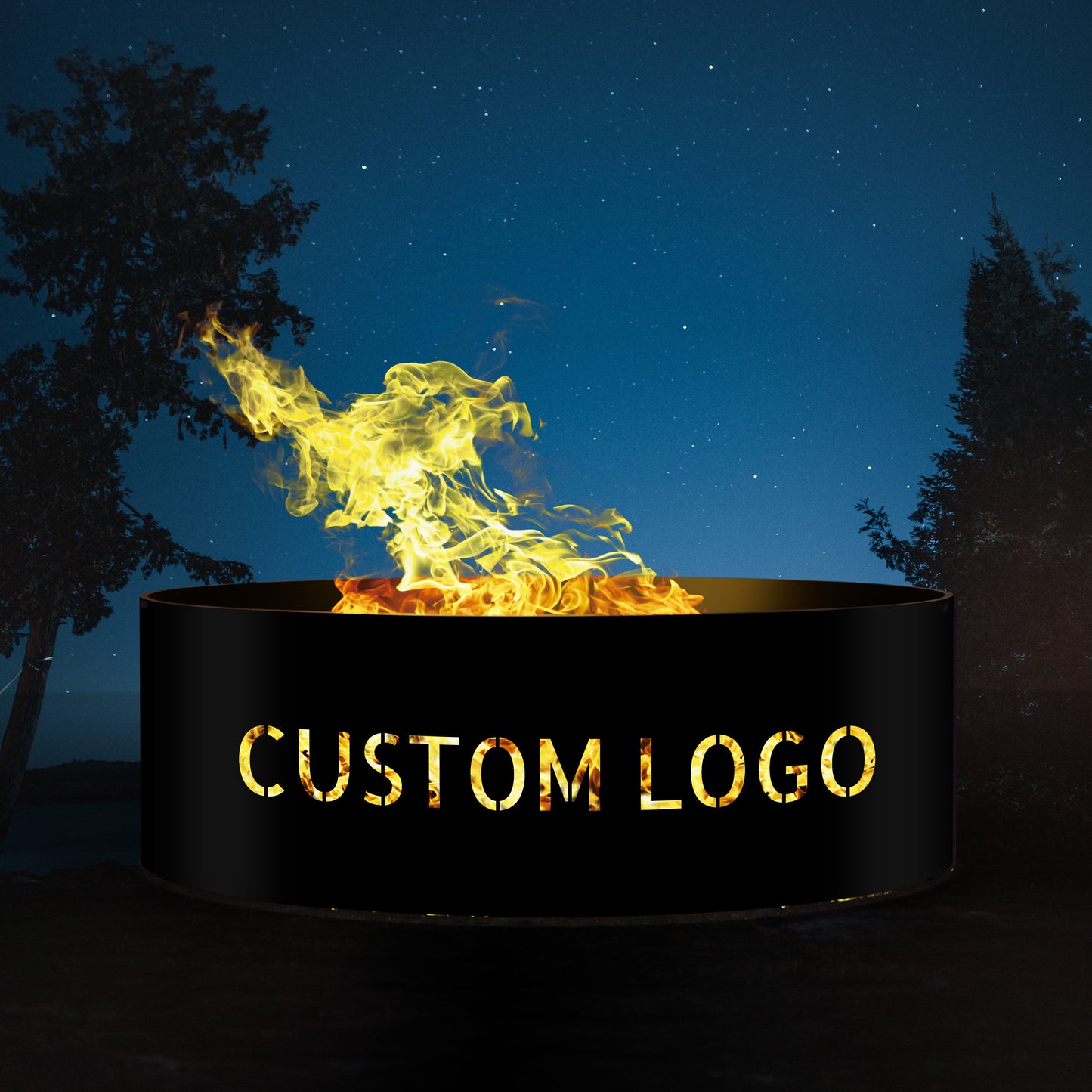 Personalized Gift for Him, Custom Fire Ring, Your Design Fire Pit Ring, Outdoor Fire Pit, Unique Gift for Him, Metal Yard & Garden Decor