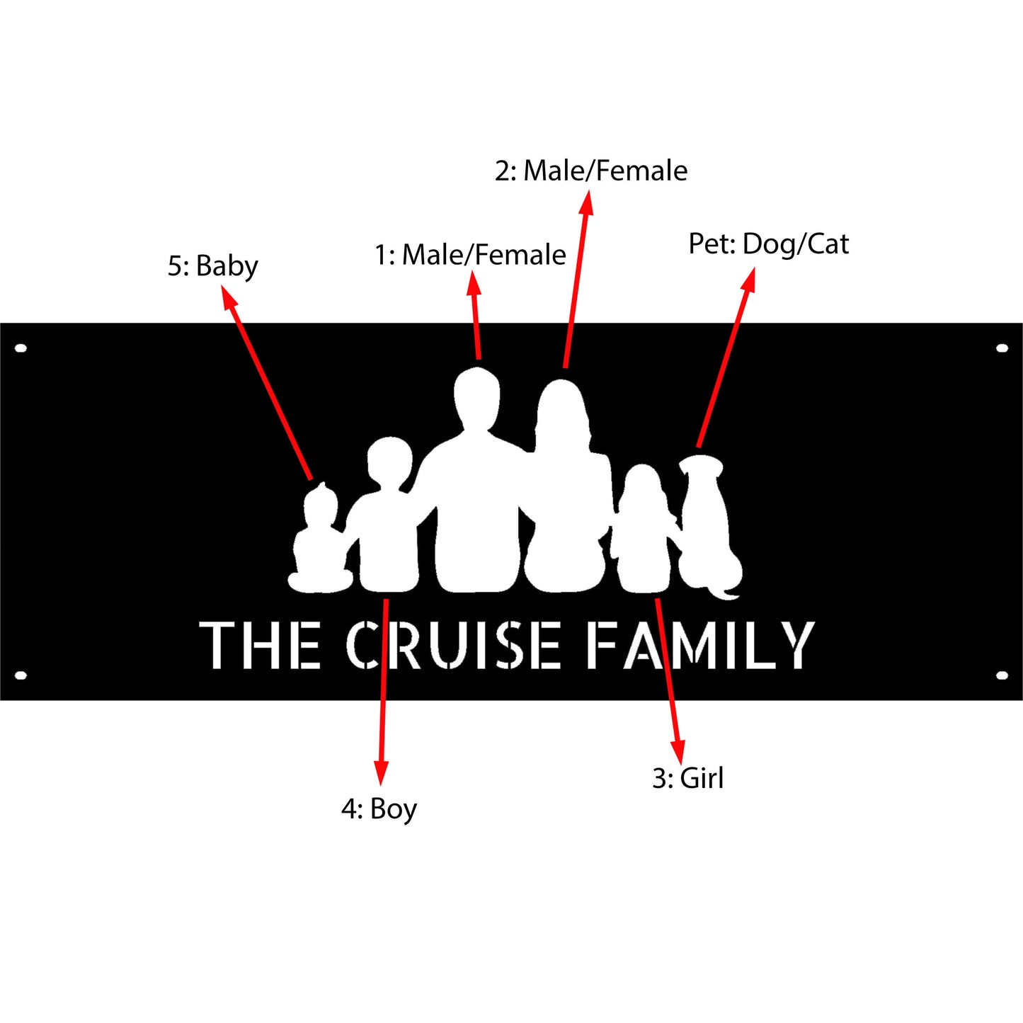 Family Gift Custom Fire Pit Ring, Gift for Parents, Unique Family Silhouette Mom, Dad, Kids, and Pets All Can Be Add on and off