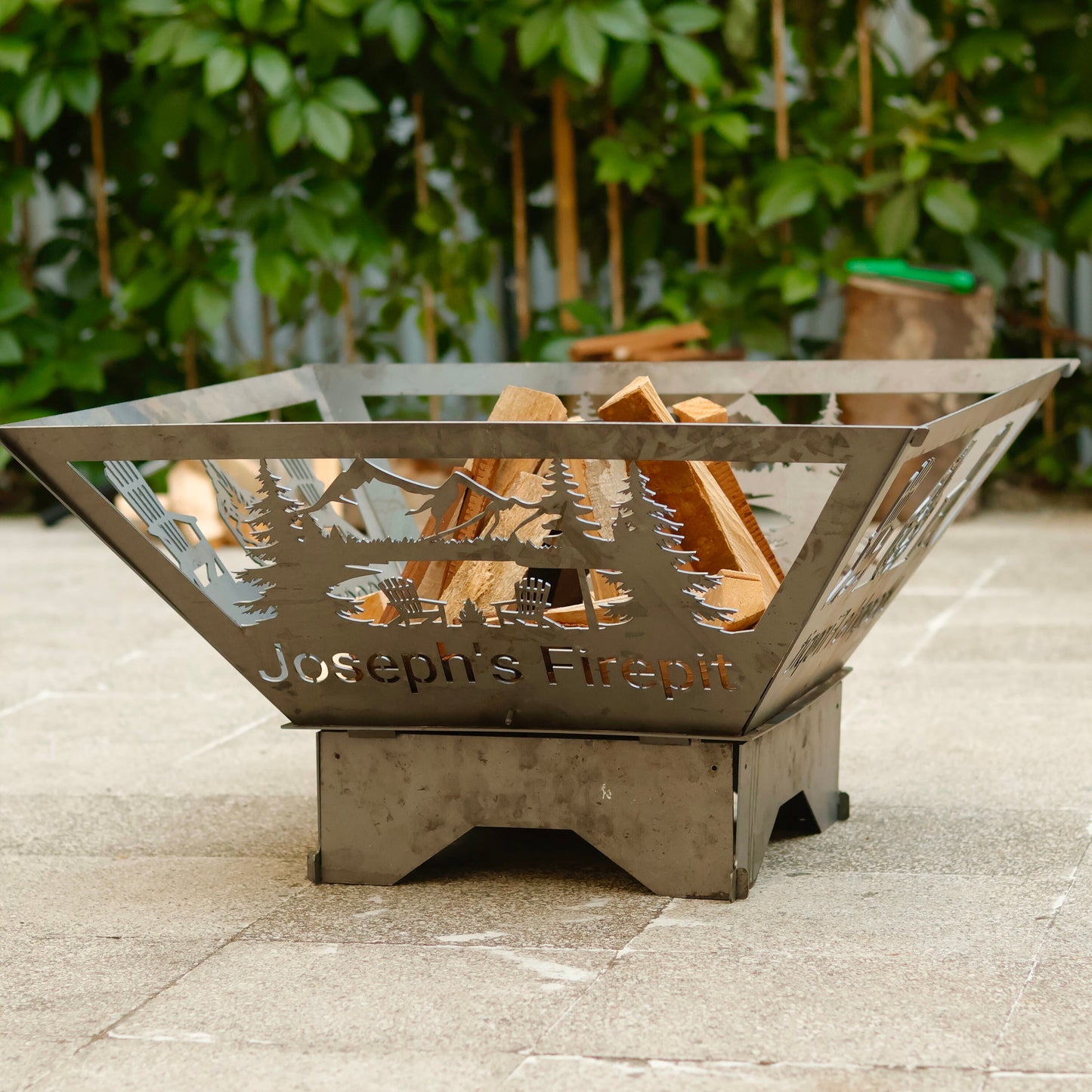 Personalized Square Fire Pits, Portable Wood Burning Fire Pits, Outdoor Metal Fire Pits, Heavy Duty Fire Pits, Josephs Fire Pits