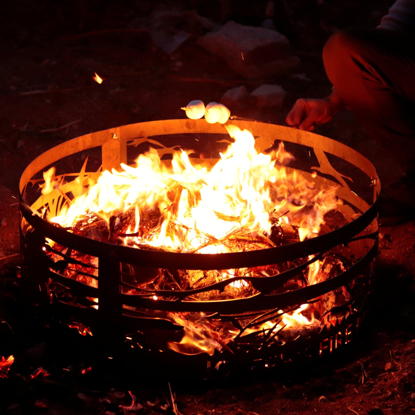 Hunting Fire Pit, Outdoor Fire Ring, Unique Gift for Men, Custom Design Metal Gift for Him, Heavy Duty Wood Burning Pit, Outdoor Lover Gift