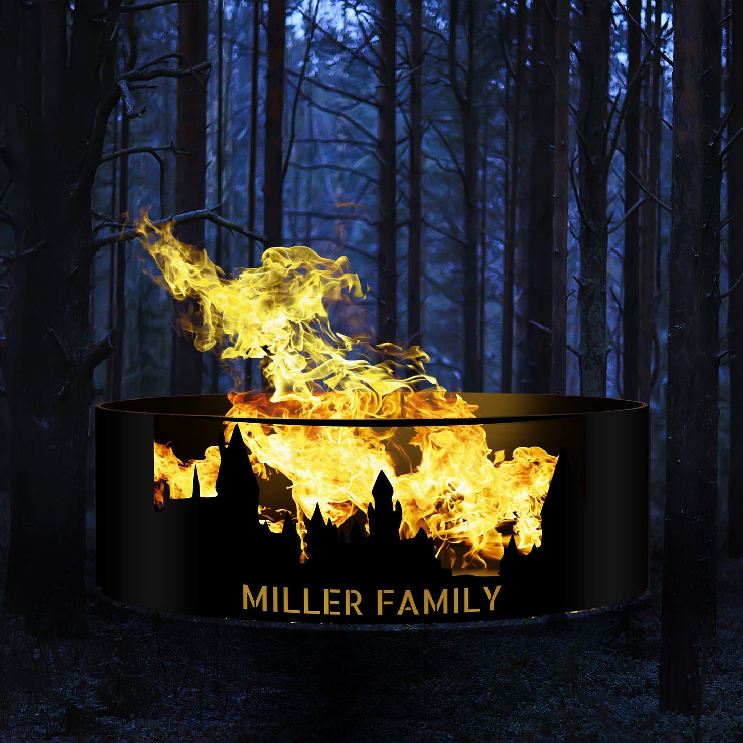 Personalized Outdoor Fire Pit, Dark Gothic Castle Design, Heavy Duty Custom Fire Ring, Nerdy Gift Ideas, Wizardy Gifts, Perfect Gift
