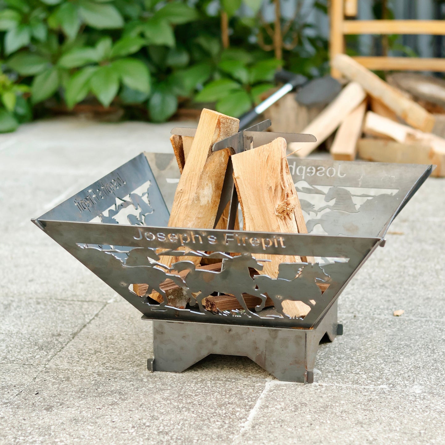 Custom Metal Collapsible Fire Pits | Square Wood Burning Outdoor Fire Pits | Portable Heavy Duty 4-Sided Steel Fire Pit