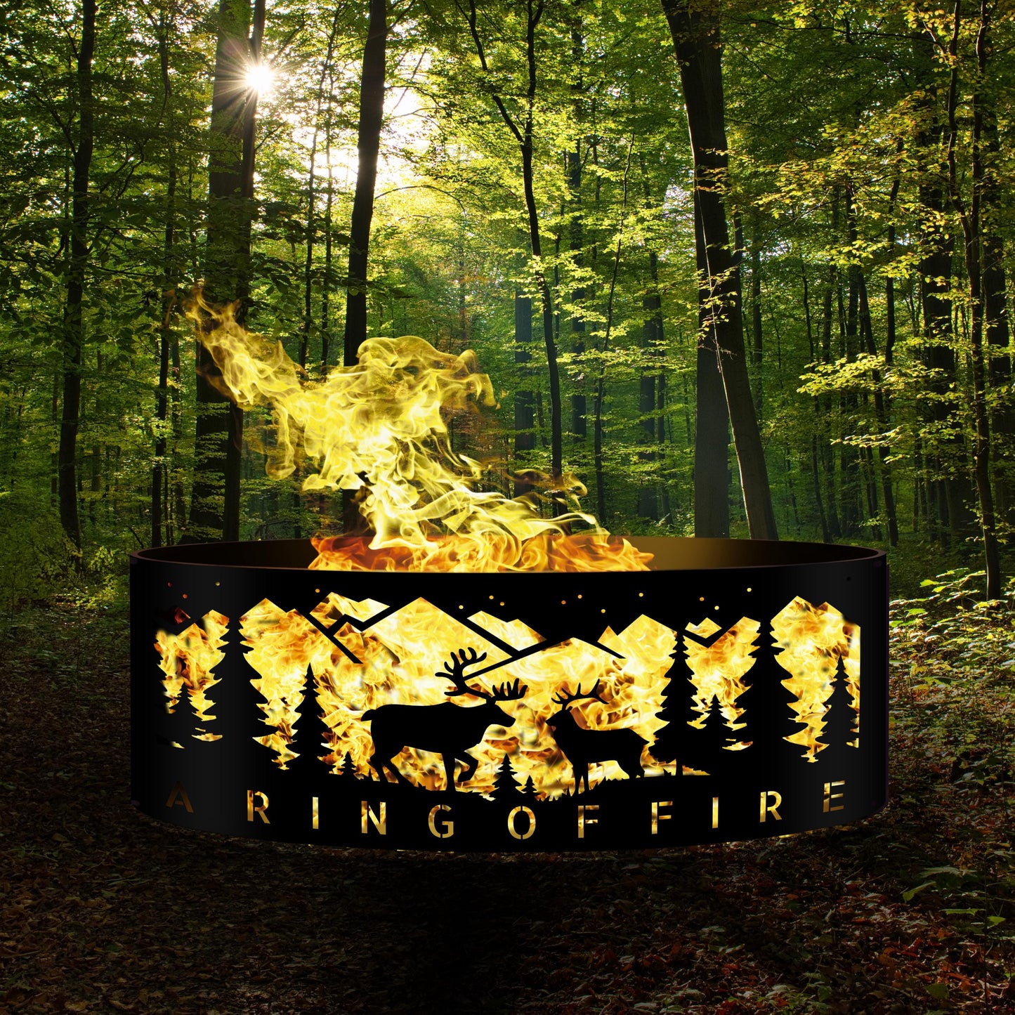 Personalized Deer Fire Pit | Custom Fire Pit Gift for Him | Heavy Duty Steel Fire Pits | Outdoor Wood Burning Pits by Joseph's