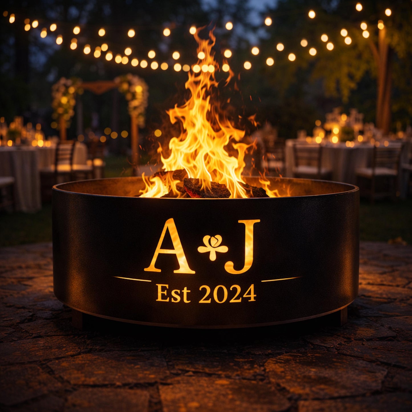 Family Name Fire Pit Ring, Personalized Family Fire Pit, Custom Last Name Fire Pit, Established Date Fire Pit, Housewarming Gift