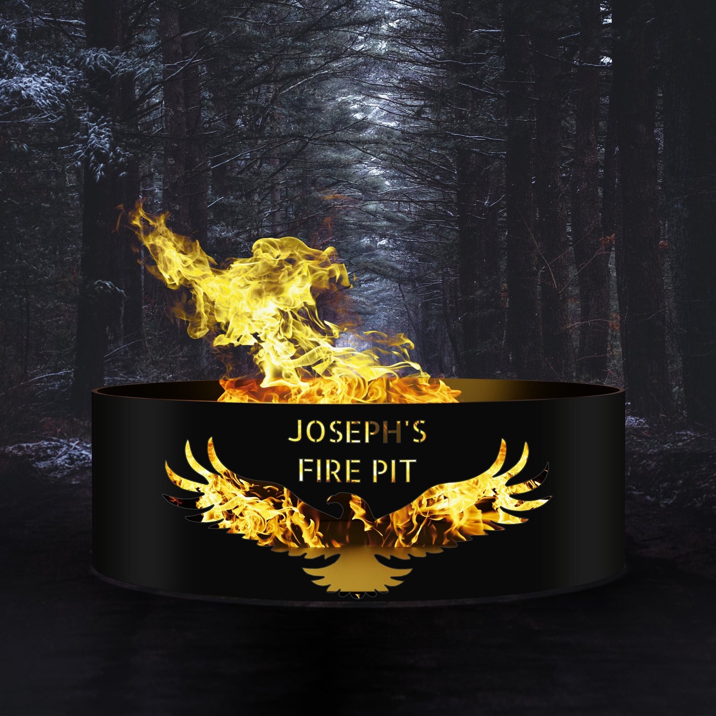 Soldier Gift Fire Ring, Personalized Gift Fire Pit, Metal Gift for Veteran's Day, Outdoor Decor Metal Art, USA Eagle Design Fire Pit Ring,