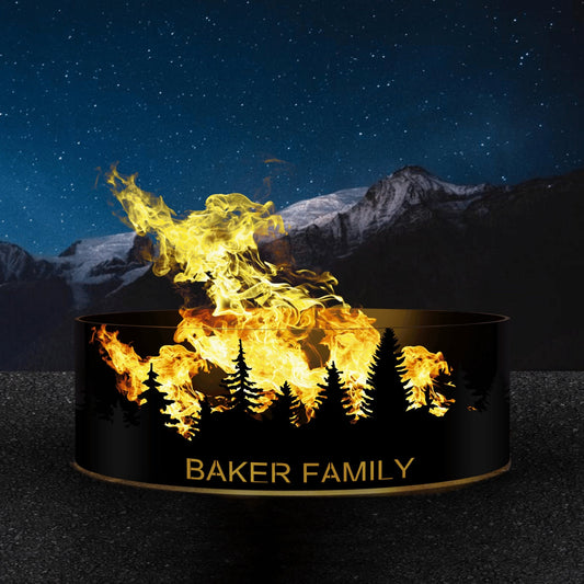 Custom Size Fire Pit - Personalized Fire Ring - Heavy Duty Outdoor Fire Pit - Steel Fire Pits - Outdoor Wood Burning Pit - Gift for Him