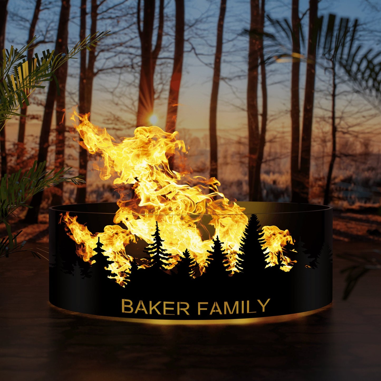 Custom Size Fire Pit - Personalized Fire Ring - Heavy Duty Outdoor Fire Pit - Steel Fire Pits - Outdoor Wood Burning Pit - Gift for Him