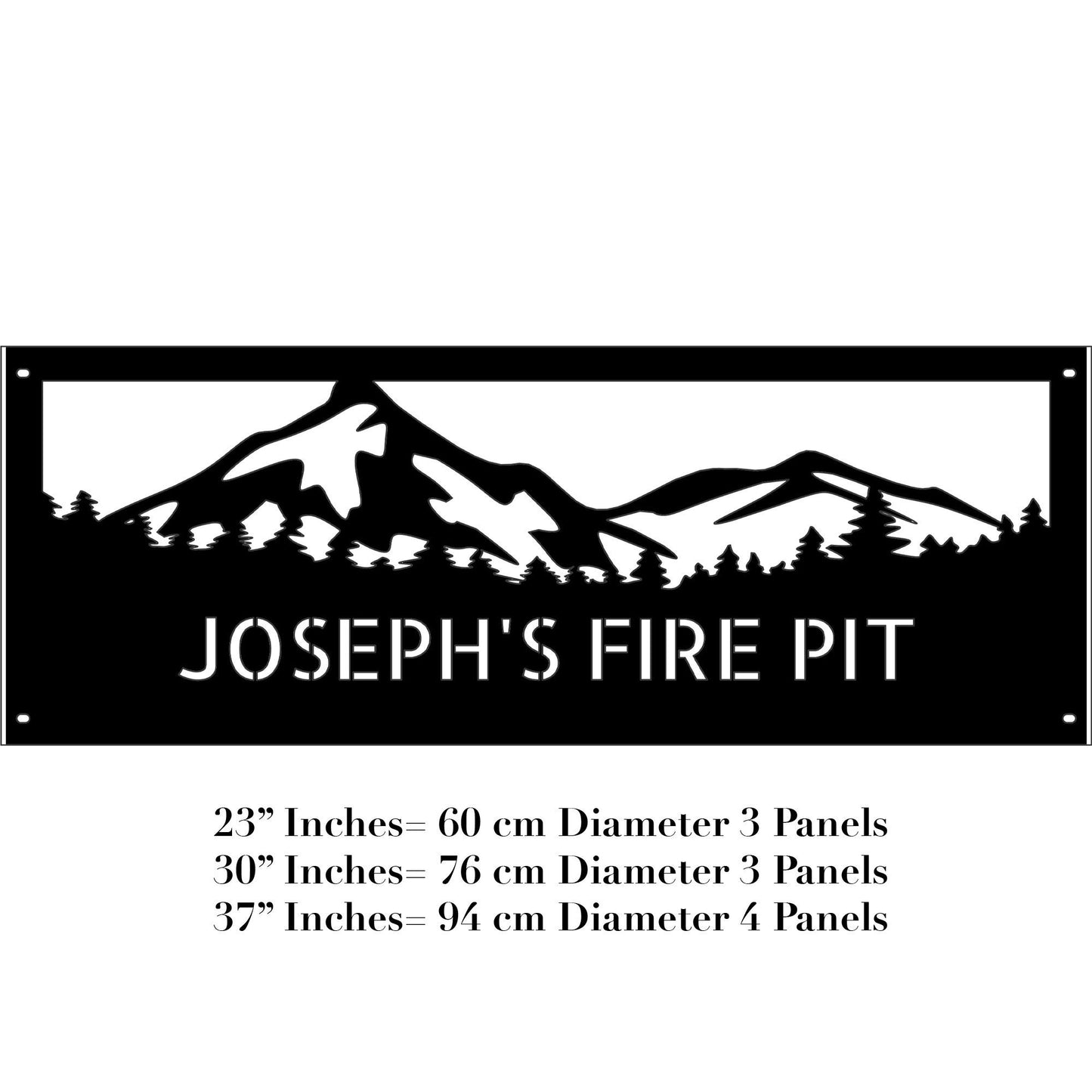 Custom Fire Pit Ring Mountain Theme, Camper Fire Pit, Metal Fire Ring, Birthday Gift, Heavy Duty Wood Fire, Metal Camp Bonfire, Gift for Men