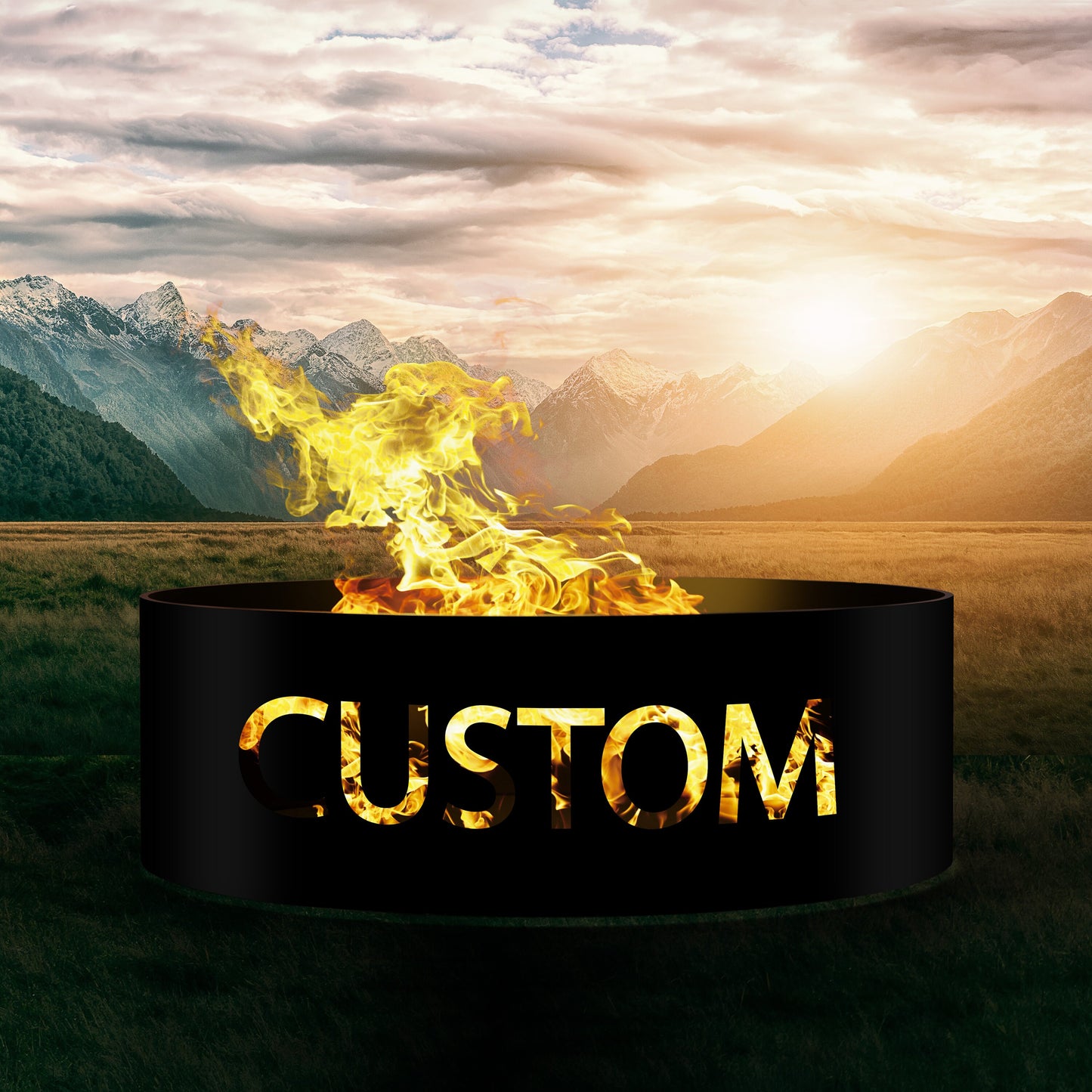 Patriotic Fire Pit, Veteran Gift, Wood Burning Fire Pit Ring, American Soldier Metal Yard Art, Military Retirement Fire Ring, Gift for Men