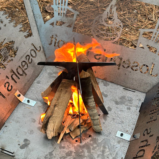 2 Pieces Custom Fire Pit Grate, 2 Pack Personalized Campfire Stand, Gift For Him, Gift for Grill Lover, BBQ Lover Gift, Unique Gift for Men