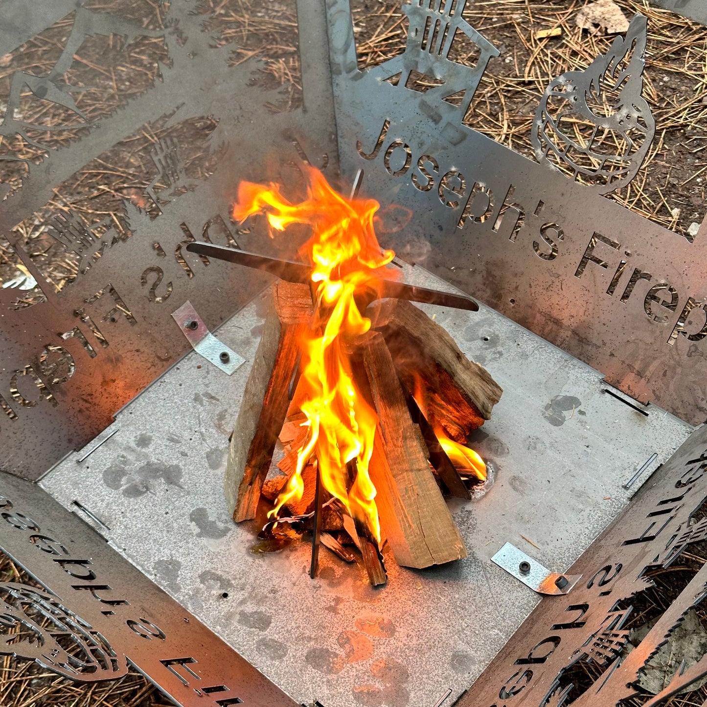 2 Pieces Custom Fire Pit Grate, 2 Pack Personalized Campfire Stand, Gift For Him, Gift for Grill Lover, BBQ Lover Gift, Unique Gift for Men