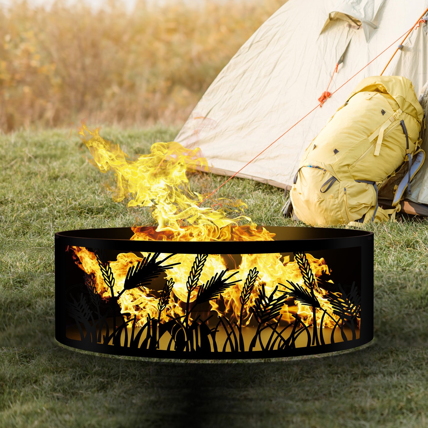 Unique Christmas Gift Fire Ring, Wheat Themed Fire Pits,  Custom Design Farm Fire Pit, Outdoor Fire Pit,  Farmer Gift, Farm House Gift