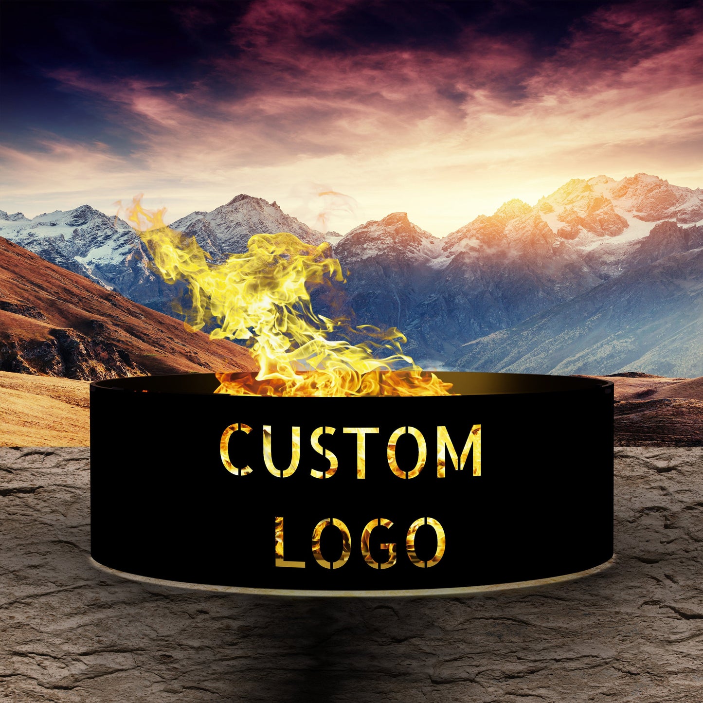 Personalized Gift for Men, Custom Fire Pit Ring, Design Your Fire Pit Ring, Outdoor Fire Pit, Unique Gift for Him, Metal Yard - Garden Decor