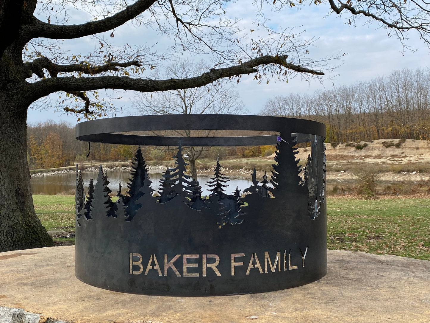 Custom Size Fire Pit - Personalized Fire Ring - Heavy Duty Outdoor Fire Pit - Steel Fire Pits - Outdoor Wood Burning Pit - Gift for Him