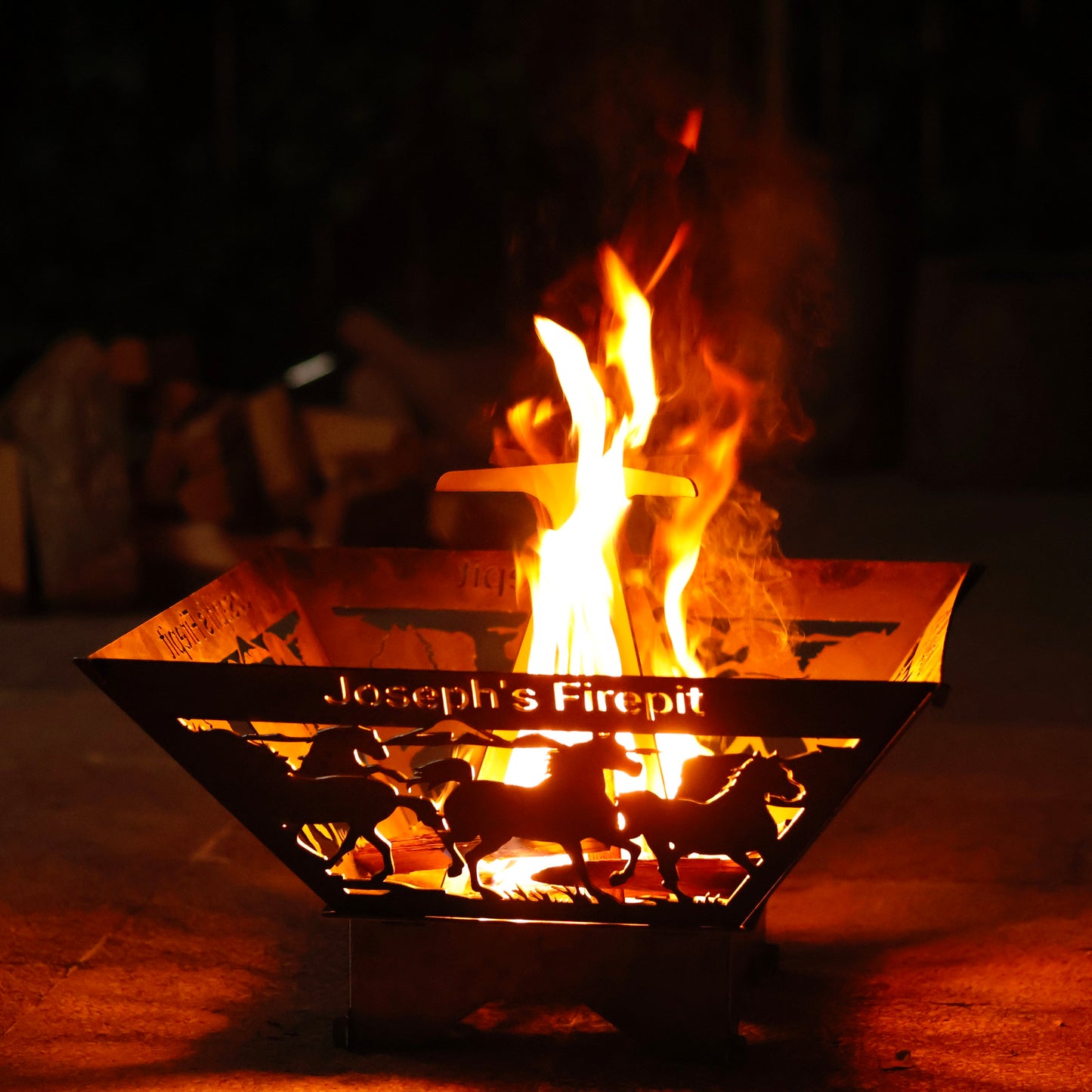 Custom Metal Collapsible Fire Pits, Square Wood Burning Fire Pits, Outdoor Portable Fire Pits, Heavy Duty Fire Pits, 4 Sided  Steel Fire Pit