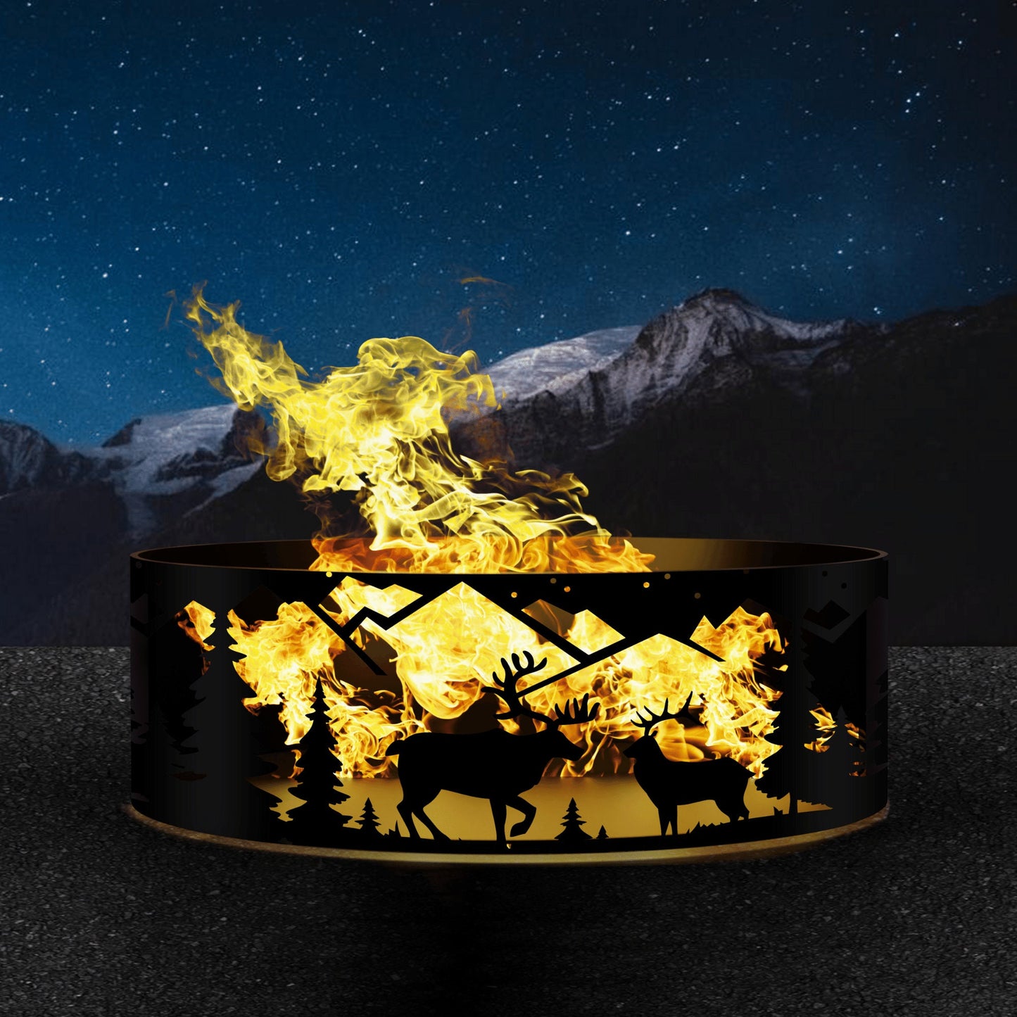 Personalized Fire Pit Ring | Custom Fire Pit Gift for Him for Christmas | Heavy Duty Steel Fire Pits | Outdoor Wood Burning Pits by Joseph's