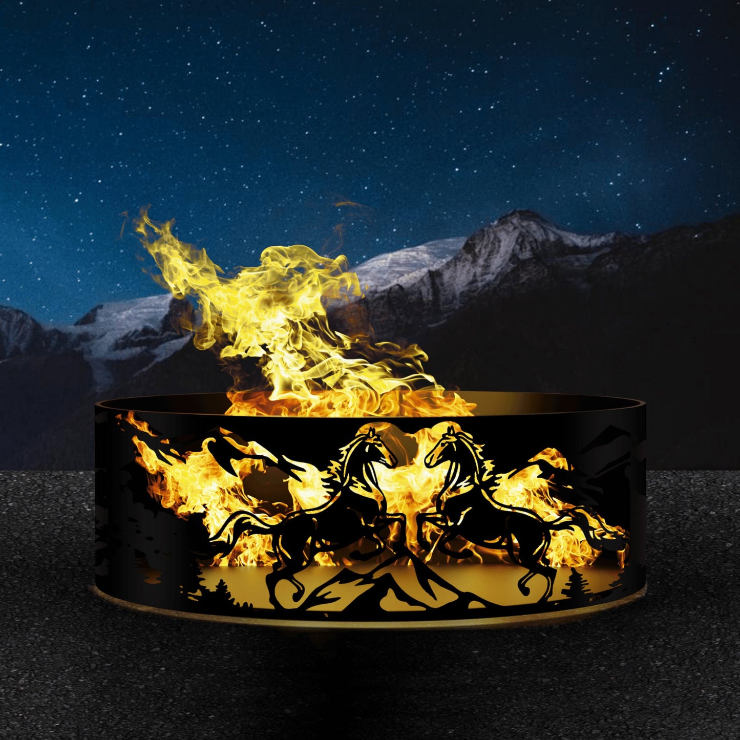 Custom Fire Pit- Anniversary Gift -Horse Fire Pit -Heavy Duty Fire Pit - Gift for Boyfriend -Steel Fire Pit -Outdoor Wood - Josephs Fire Pit
