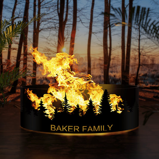 Design Your Fire Ring, Custom Fire Ring, Customized Design, Outdoor Firepit,  Fire Place, Gift for Camper, Campground, Anniversary Gift