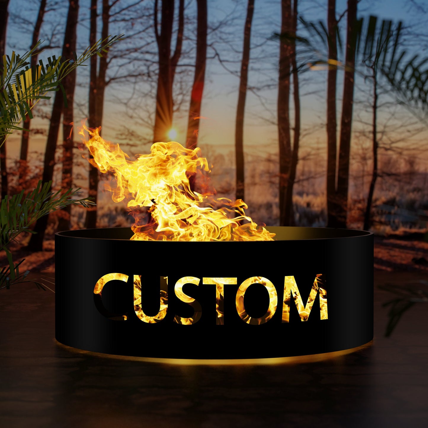 Romantic Fire Pit for Couples, Personalized Fire Pit, Custom Gift for Husband or Wife, Outdoor Steel Fire Pit, Christmas Gift for Him or Her