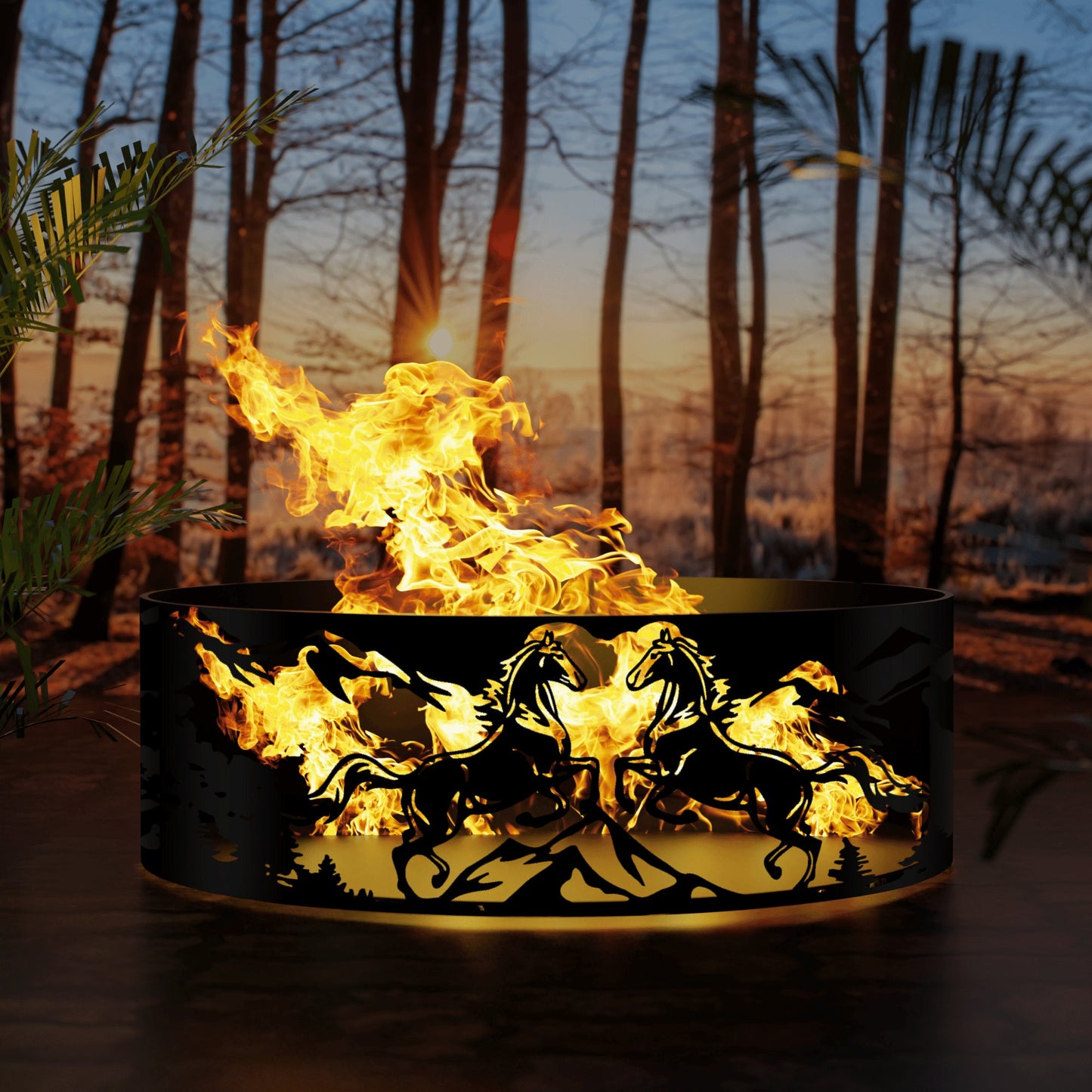 Custom Fire Pit- Anniversary Gift -Horse Fire Pit -Heavy Duty Fire Pit - Gift for Boyfriend -Steel Fire Pit -Outdoor Wood - Josephs Fire Pit