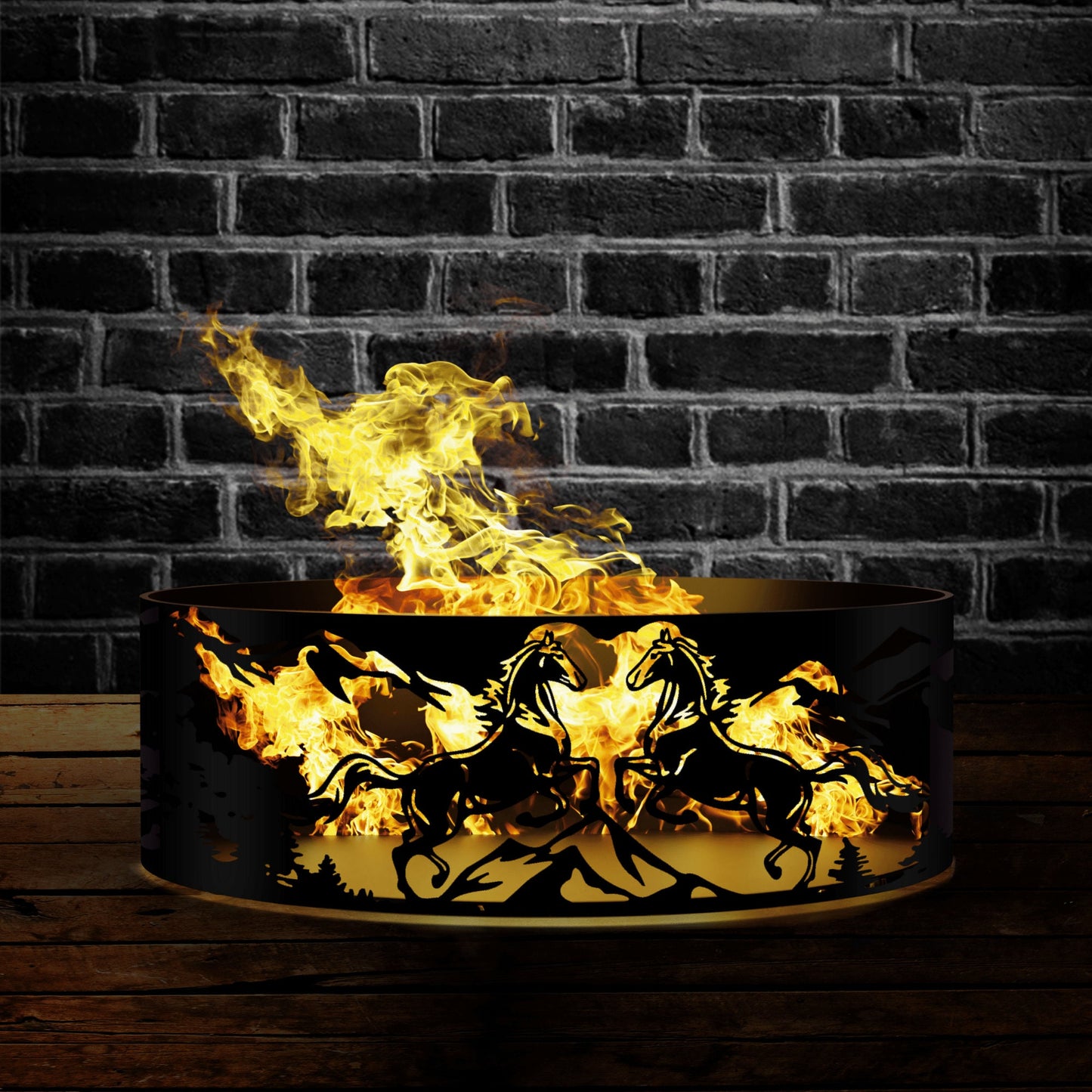 Custom Fire Pit- Anniversary Gift -Horse Fire Pit -Heavy Duty Fire Pit - Gift for Boyfriend -Steel Fire Pit -Outdoor Wood - Josephs Fire Pit