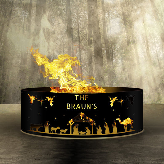 Nativity Scene Fire Pit, Nativity Set, Personalized Fire Pit, Fire Ring Pits, Heavy Duty Outdoor Fire Pit, Steel Fire Pits