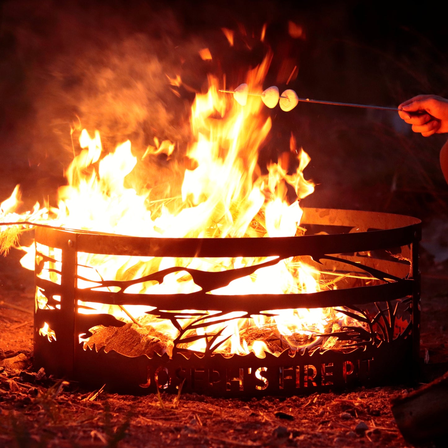 Hunting Fire Pit, Outdoor Fire Ring, Unique Gift for Men, Custom Design Metal Gift for Him, Heavy Duty Wood Burning Pit, Outdoor Lover Gift