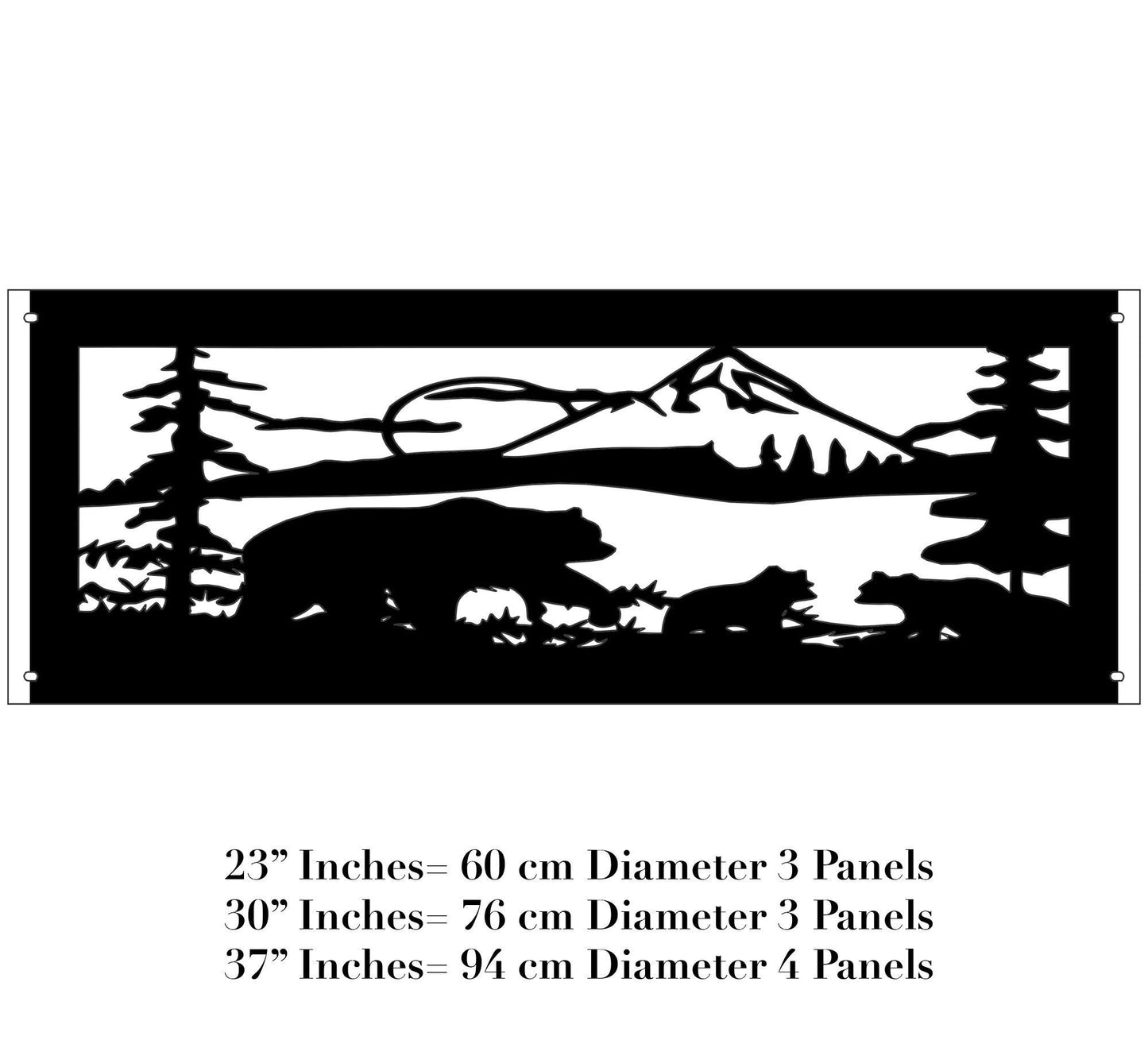 Fire Pit with Deers and Bears Pattern, Wildlife Scene Fire Ring Pit, Metal Gift for Nature Lovers, Custom Fire Pit, Wood Burning Gear