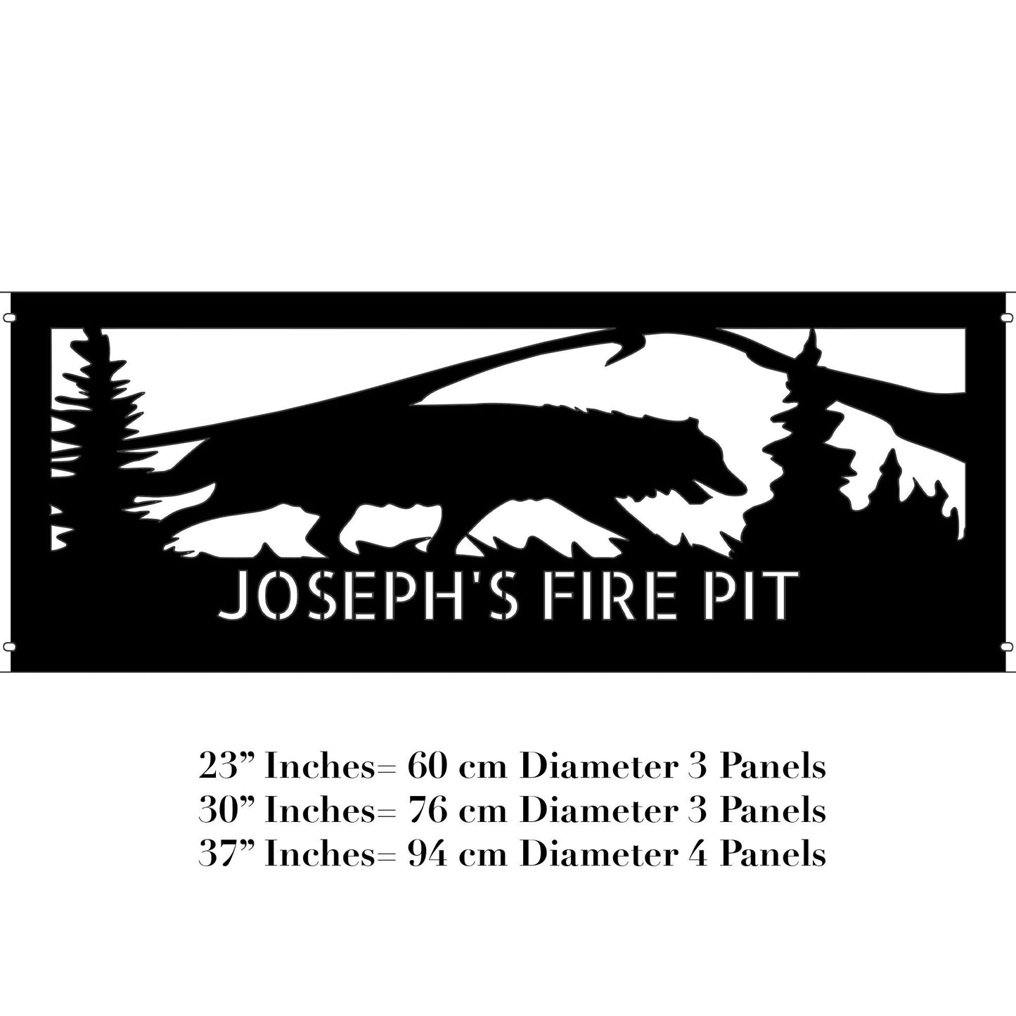 Metal  Outdoor Gift for Nature Lovers, Fire Pit with Wolf Design, Custom Fire Pit Ring, Heavy Duty Fire Ring, Gift for Boyfriend,Unique Gift