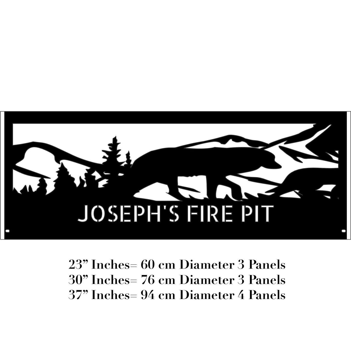 Metal  Outdoor Gift for Nature Lovers, Fire Pit with Wolf Design, Custom Fire Pit Ring, Heavy Duty Fire Ring, Gift for Boyfriend,Unique Gift