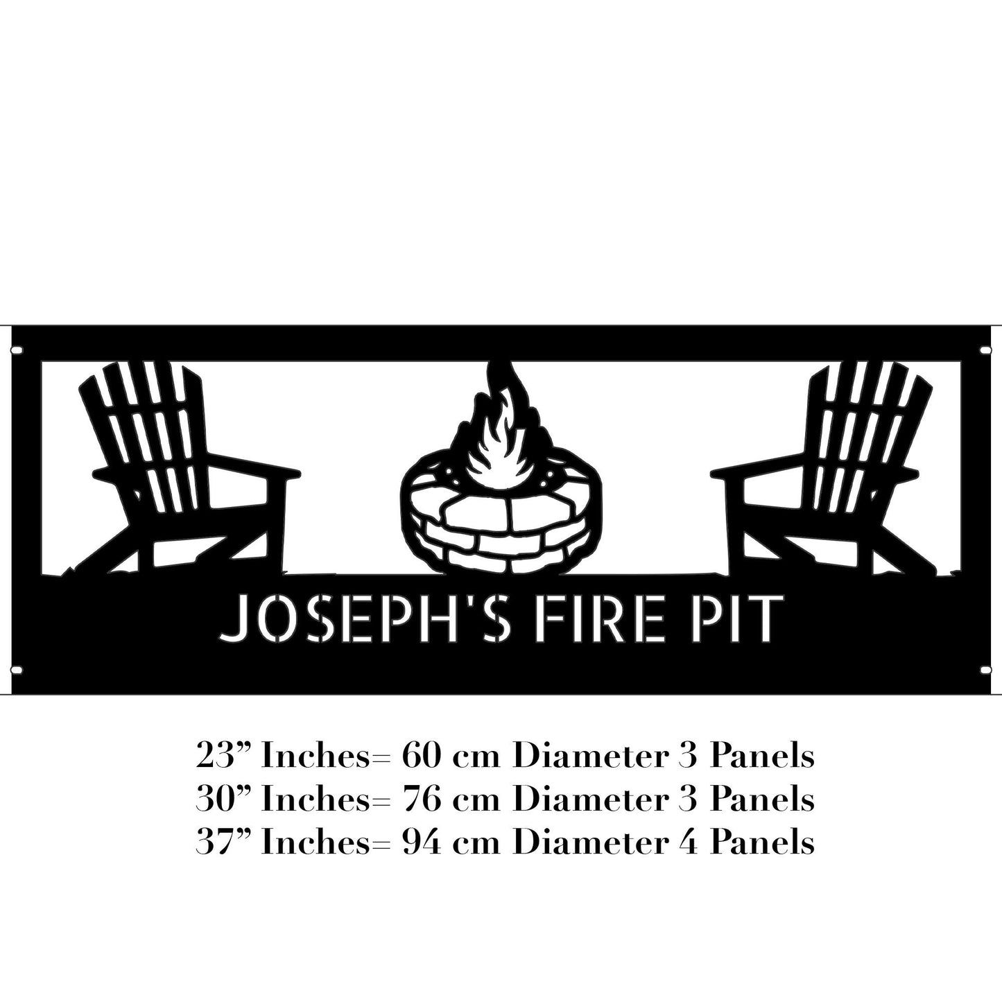 Camping Silhouette Fire Pit, Metal Yard Art, Chair Fire Pit, Gift for Dad, Nature Themed Fire Ring, Wood Burning Fire Ring, Metal Campfire