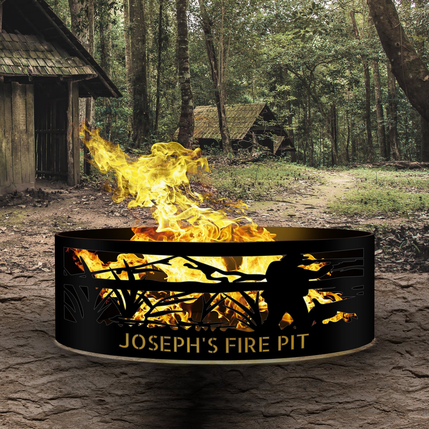 Josephs Fire Pit, Custom Heavy Duty Outdoor Fire Ring, Anniversary Gift, Personalized Metal Fire Pit Rings, Gift for Him, Rustic Metal Art