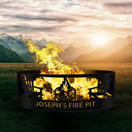 Campfire Design Fire Pit, Unique Gift for Campers, Camping Gift for Him, Heavy Duty Metal Ring, Custom Fire Ring, Garden Decor Fire Pit Ring