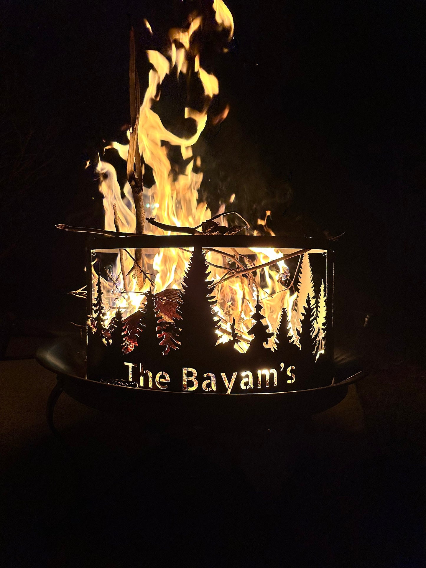 Custom Fire Pit Ring | Personalized Backyard Campfire | Heavy-Duty Outdoor Wood Burning Pit | Stunning Gift for Family & Friends