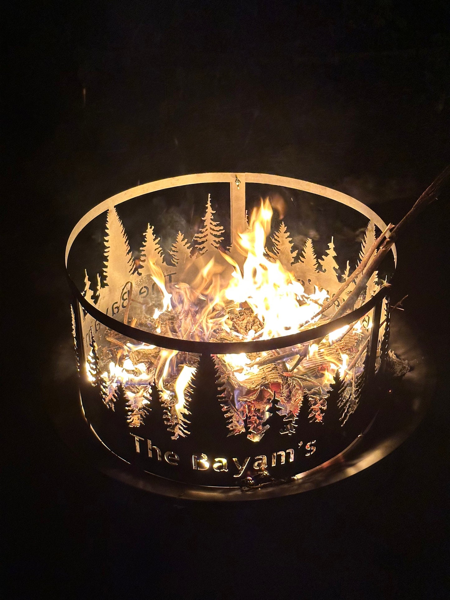 Custom Fire Pit Ring | Personalized Backyard Campfire | Heavy-Duty Outdoor Wood Burning Pit | Stunning Gift for Family & Friends