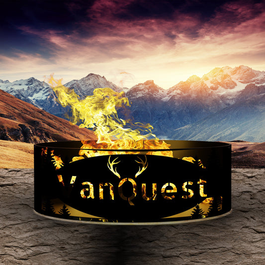 Personalized  Heavy Duty Fire Pit, Custom Fire Ring, Buckhorn - Antler Theme Fire Pit, Unique Christmas Gift, Gift For Him, Gift Ideas