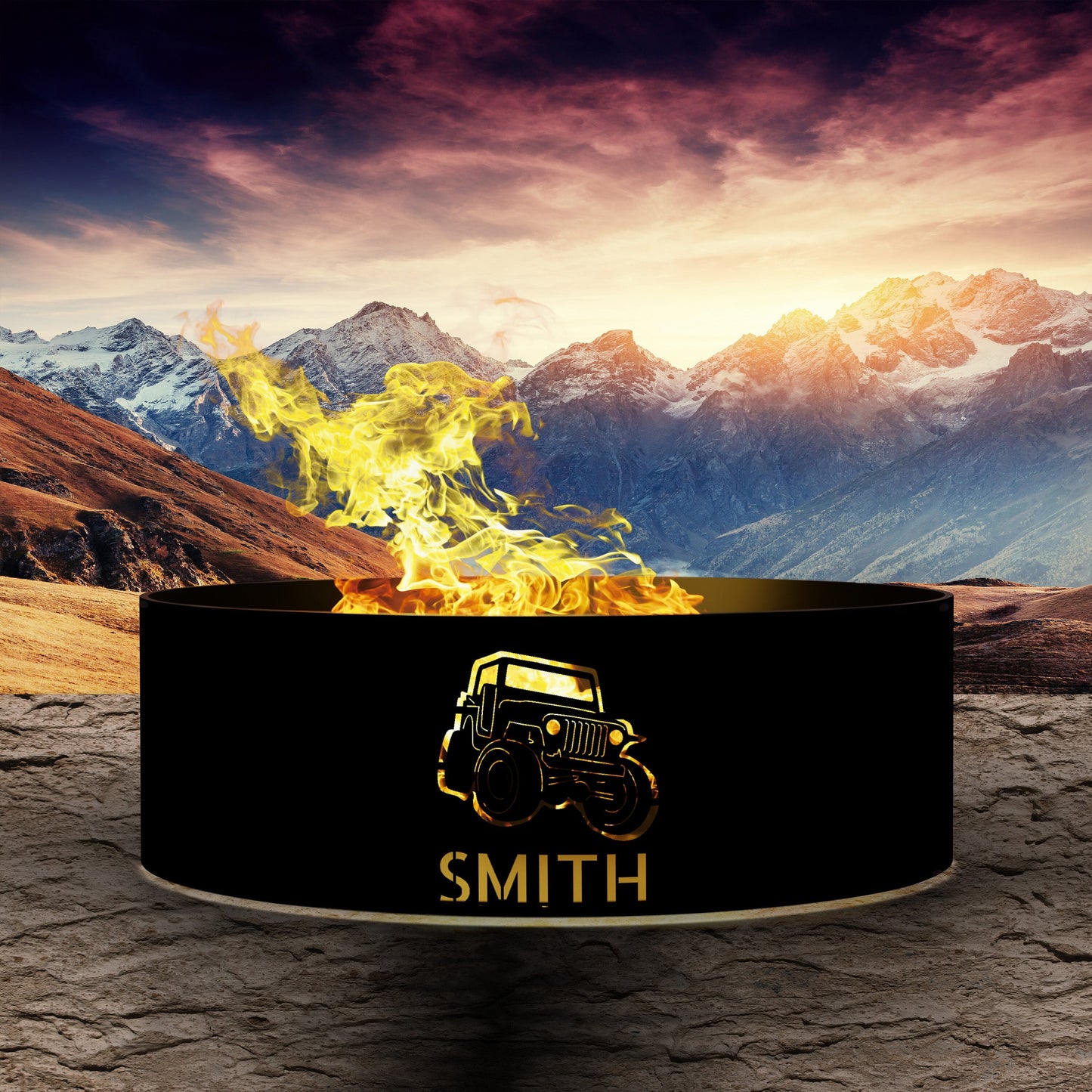 Personalized Fire Ring for Mechanics, Custom Outdoor Fire Pit, Metal Firepit Gift for Men, Car Lover Gift, Boyfriend Gift, Valentine's Gift