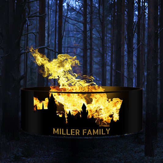 Personalized Outdoor Fire Pit, Dark Gothic Castle Design, Heavy Duty  Custom Fire Ring, Nerdy Gift Ideas, Wizardy Gifts, Perfect Gift