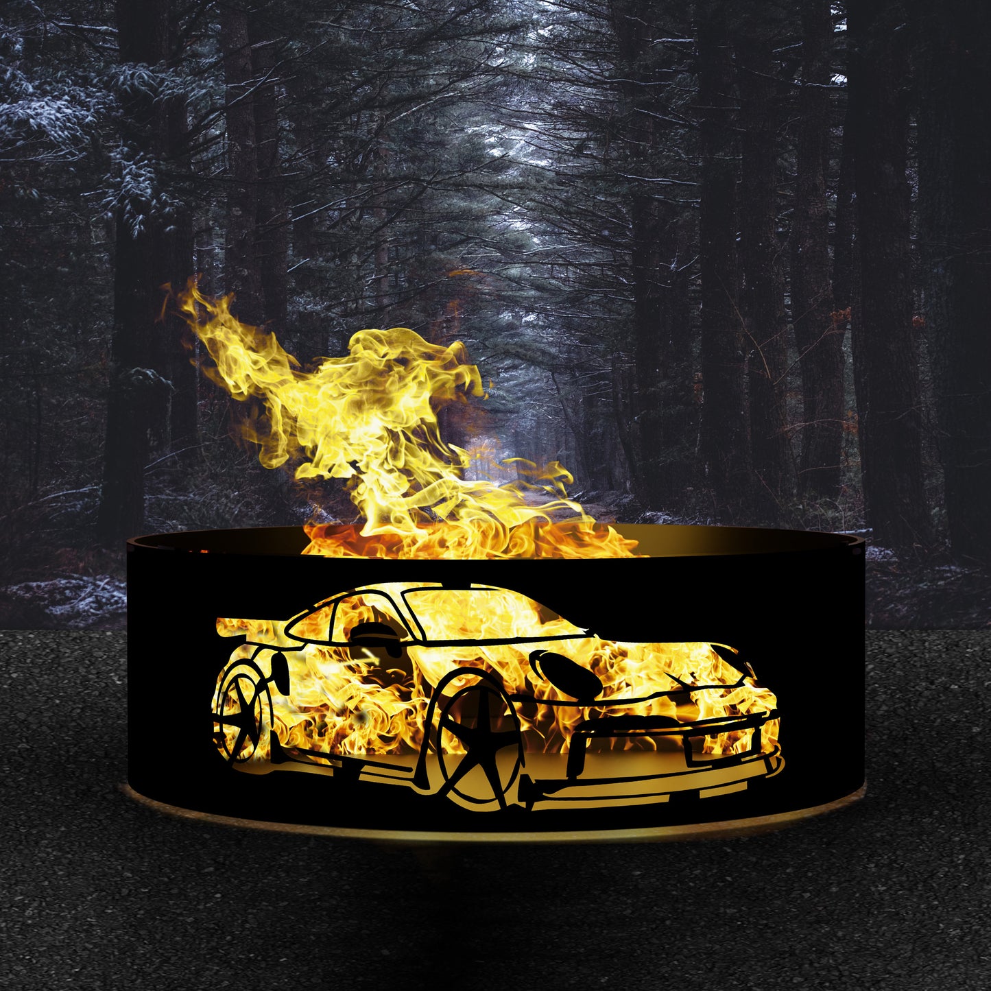 Custom Car Lover Fire Pit | Gift for Car Enthusiasts | Gift for Dad | Personalized Gift for Boyfriend | Fire Ring | Unique Gift for Him