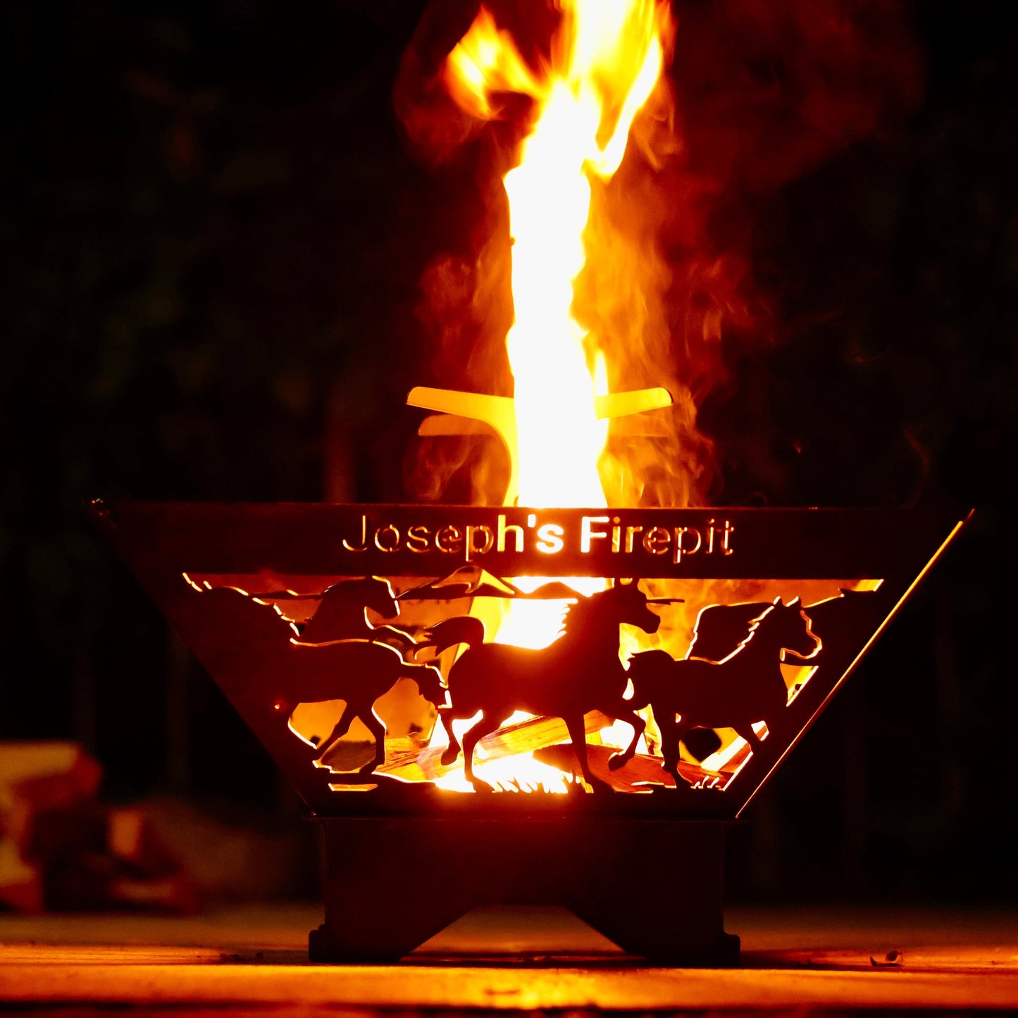 4 Sided Collapsible Custom Metal Fire Pit | Personalized Square Wood Burning Fire Pits | Outdoor Portable Fire Pits | Heavy Duty Fire Pits
