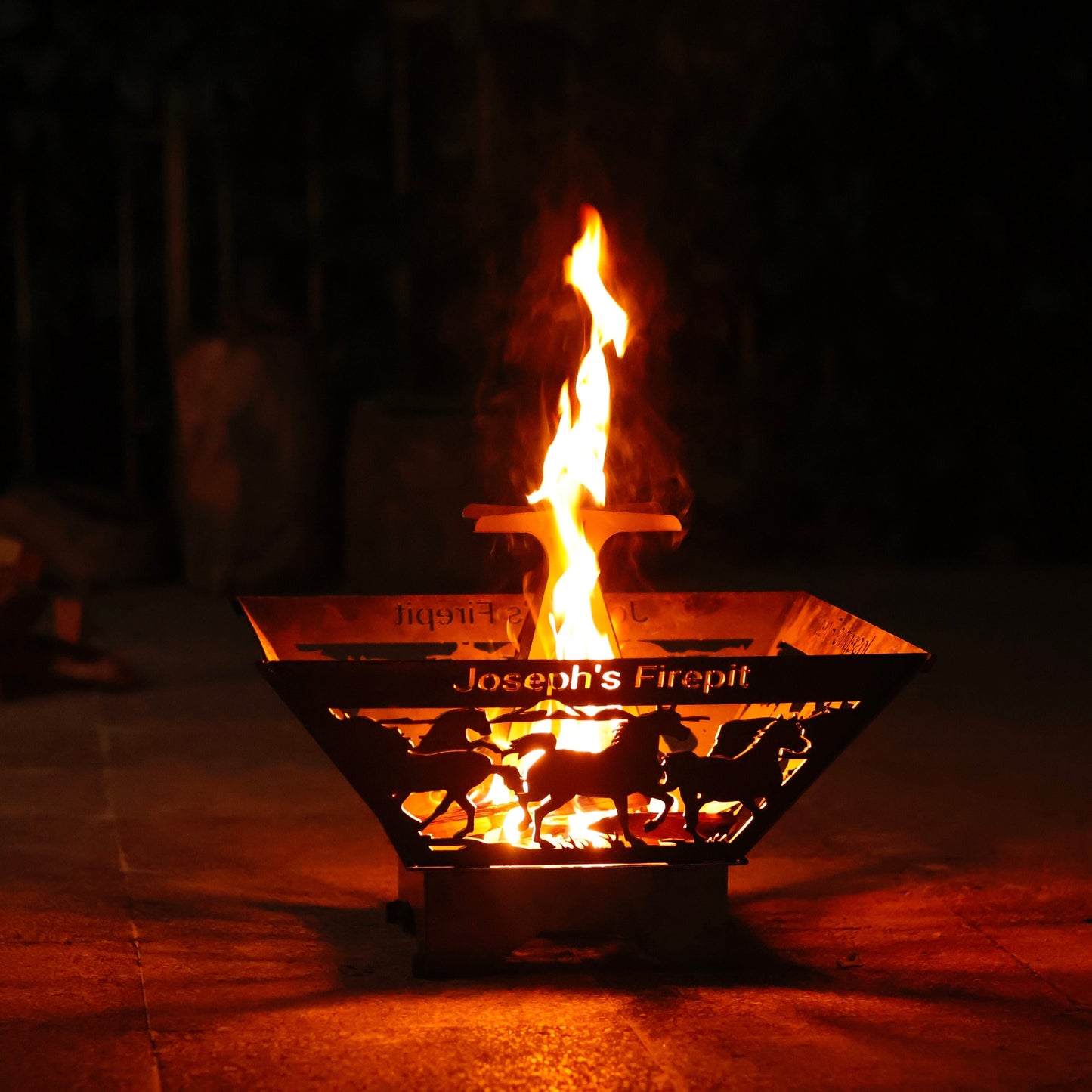 4 Sided Collapsible Custom Metal Fire Pit | Personalized Square Wood Burning Fire Pits | Outdoor Portable Fire Pits | Heavy Duty Fire Pits