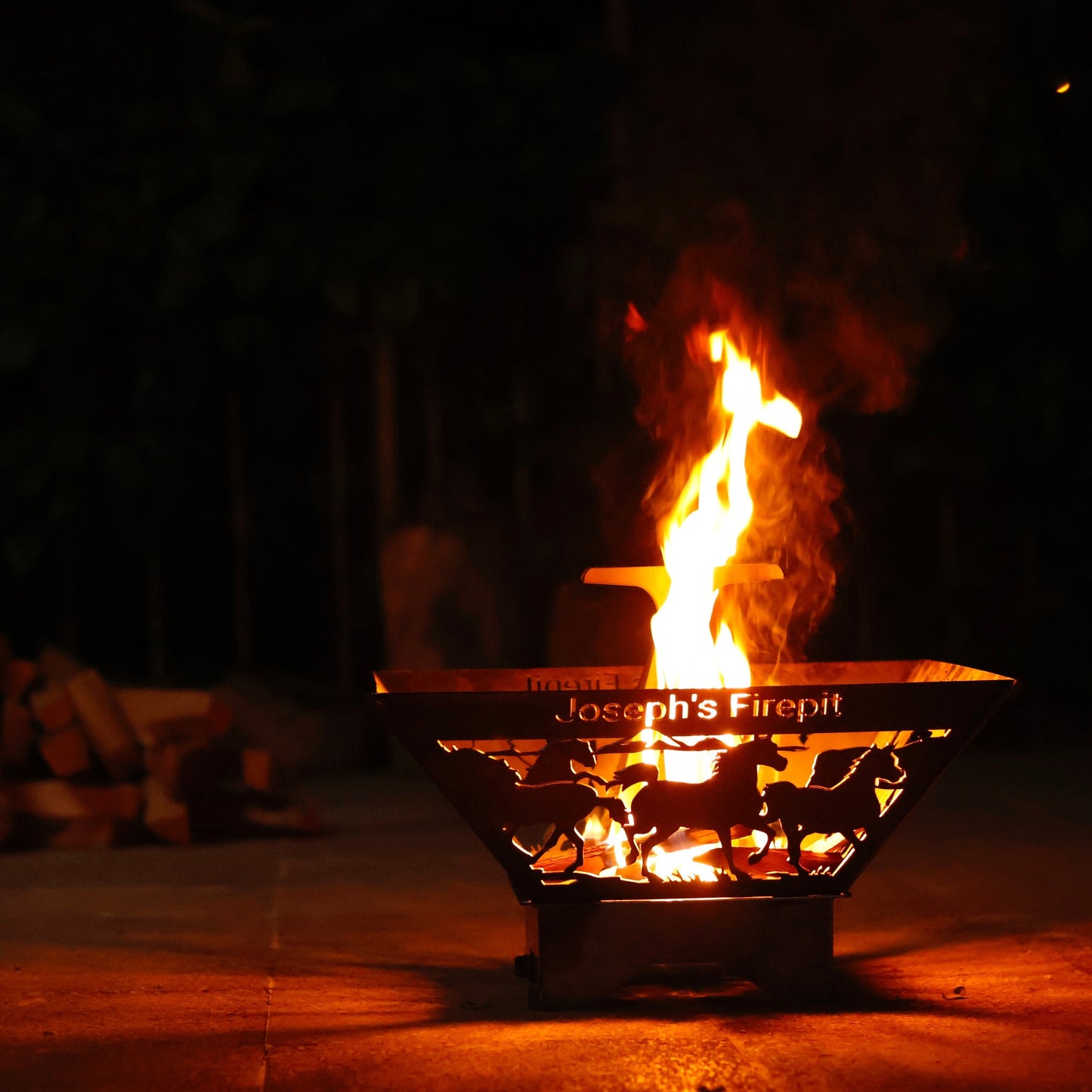 4 Sided Collapsible Custom Metal Fire Pit | Personalized Square Wood Burning Fire Pits | Outdoor Portable Fire Pits | Heavy Duty Fire Pits