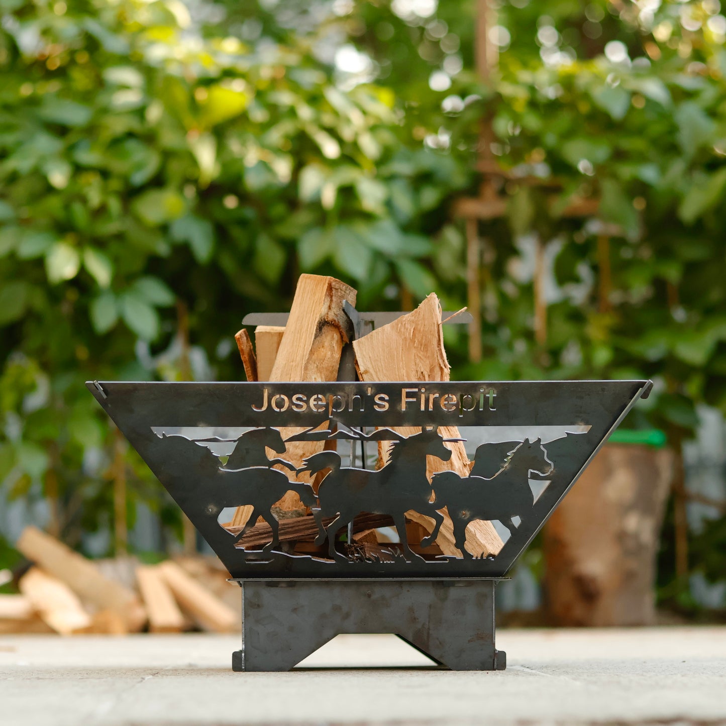 4 Sided Collapsible Custom Metal Fire Pit | Personalized Square Wood Burning Fire Pits | Outdoor Portable Fire Pits | Heavy Duty Fire Pits