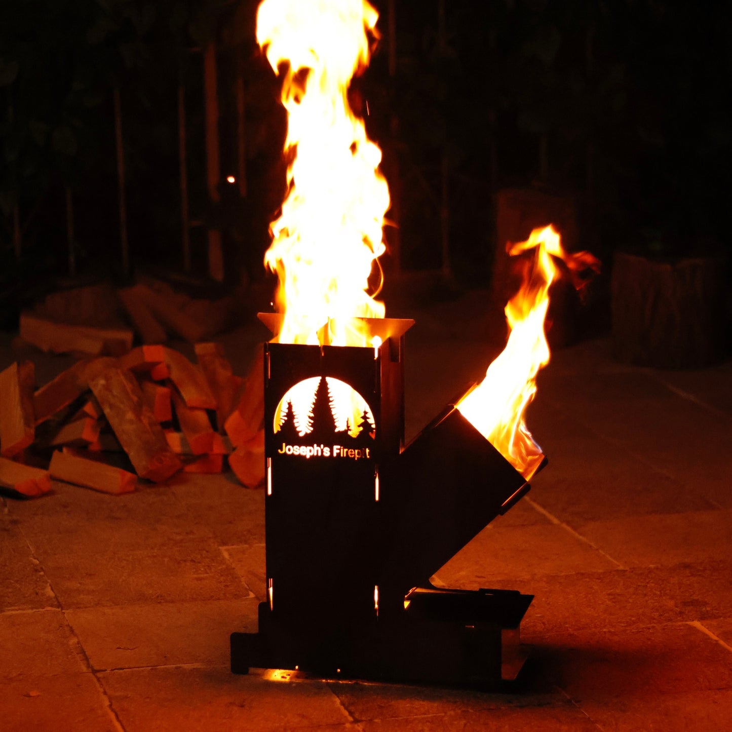 Giant Rocket Stove, Wood Burning Portable Heavy-Duty, Custom Gift for Him, Unique Gift Idea for Men, Personalized Fire Pit, Josephsfirepit