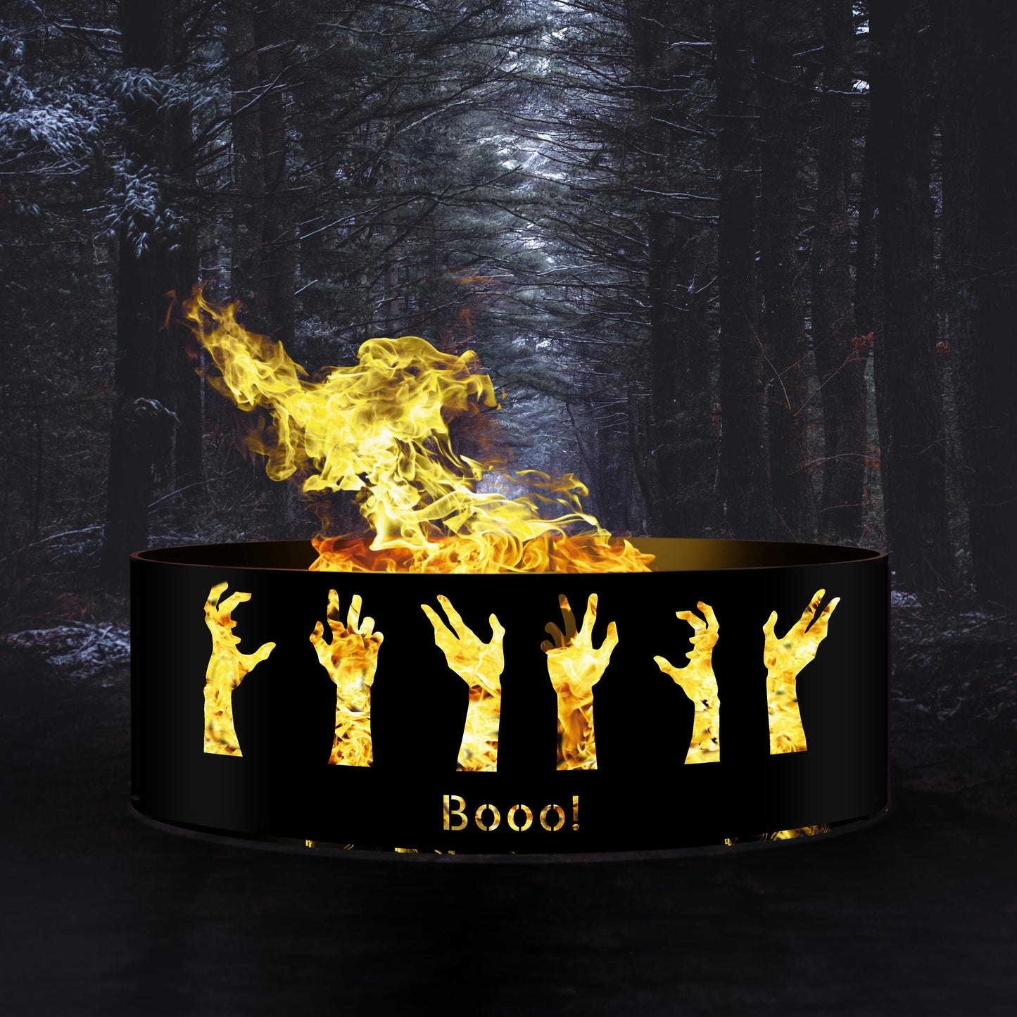 Custom Zombie Hands Halloween Fire Pit | Personalized Metal Fire Ring | Unique Spooky Hands | Halloween Decor | Halloween Outdoor Decoration