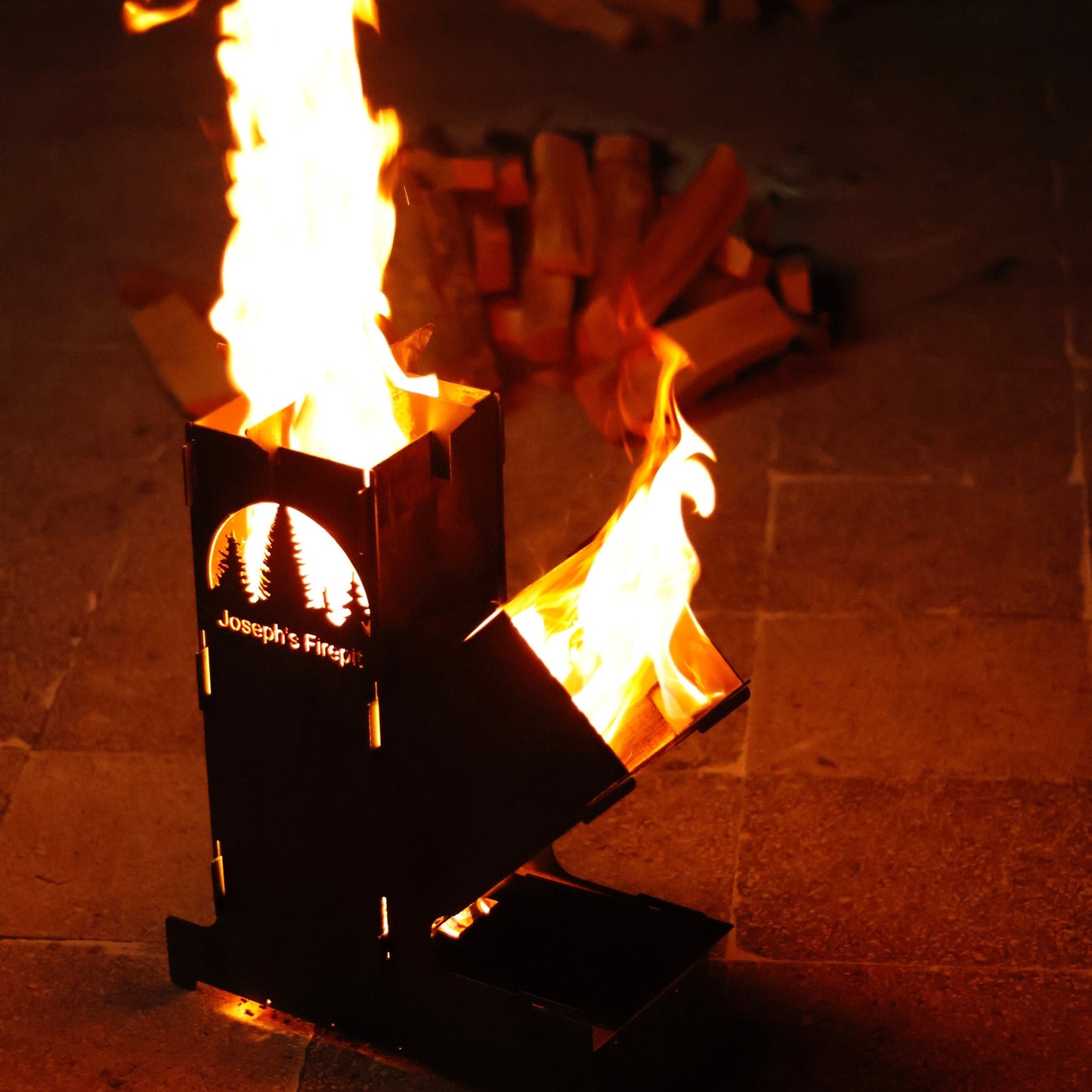 Large Custom Rocket Stove, Portable Heavy-Duty Fire Pit, Gift for Anniversary, Unique Gift Ideas for Men, Wood Burning Stove, Perfect Gift