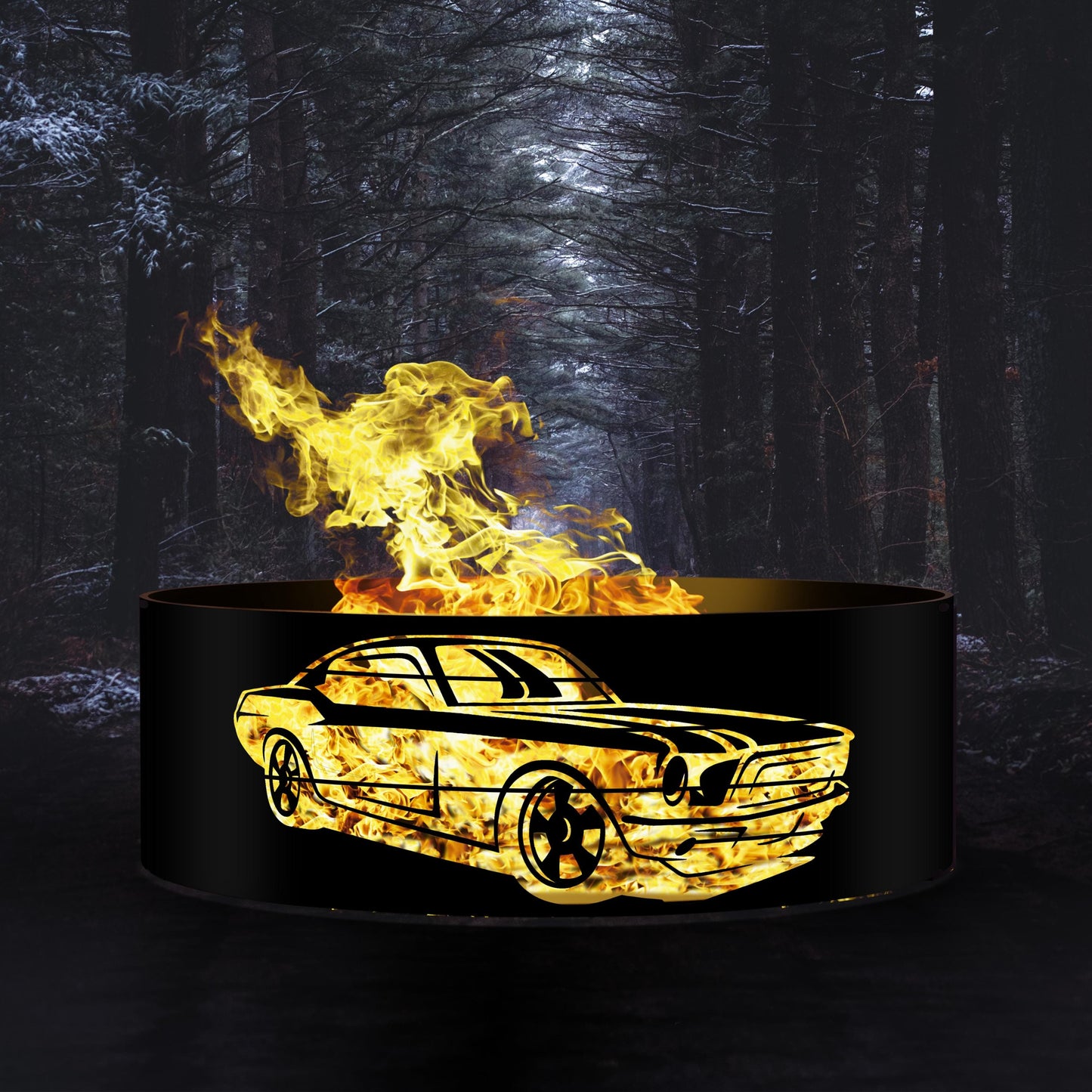 Personalized Fire Pit Gift for Dad | Custom Fire Ring for Car Lovers | Metal Father's Day Gift | Unique Gift for Men & Boyfriends