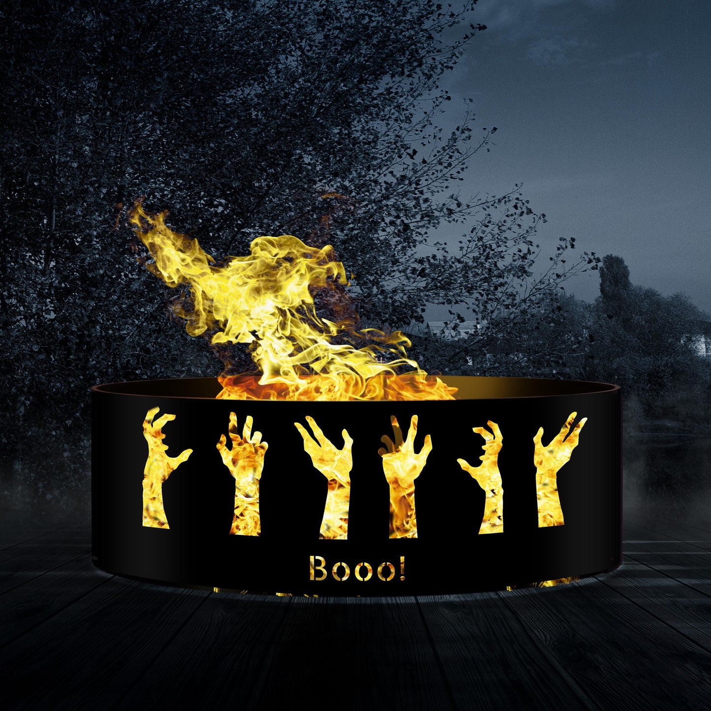 Custom Zombie Hands Halloween Fire Pit | Personalized Metal Fire Ring | Unique Spooky Hands | Halloween Decor | Halloween Outdoor Decoration