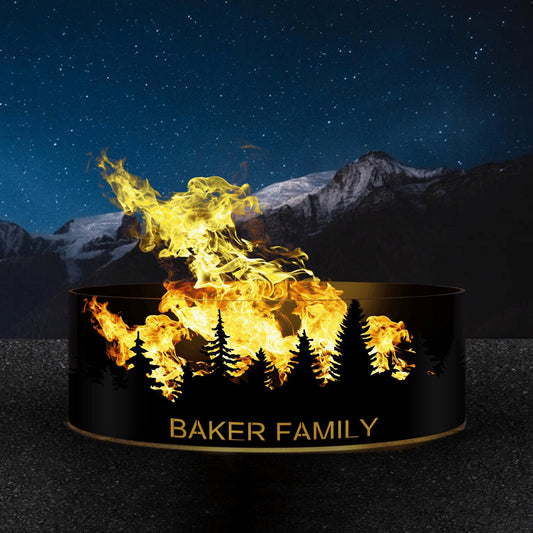 37" Diameter and 12" Tall Custom Fire Pit, Christmas Gift Fire Ring, Heavy Duty Outdoor Fire Pit, Gift For Him, Outdoor Wood Burning Pit